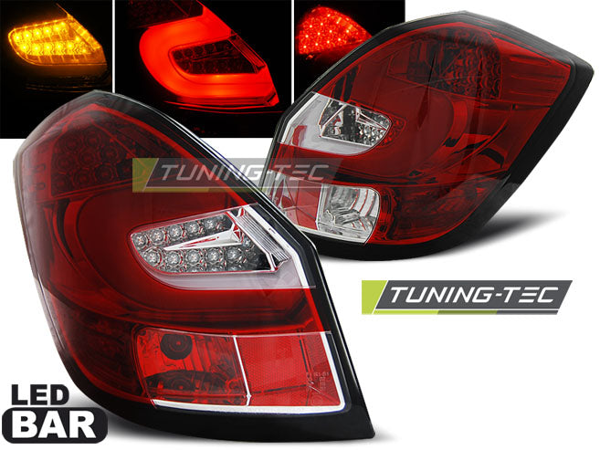 Feux arrière à LED rouges et blancs compatibles avec SKODA FABIA II 07-06.14