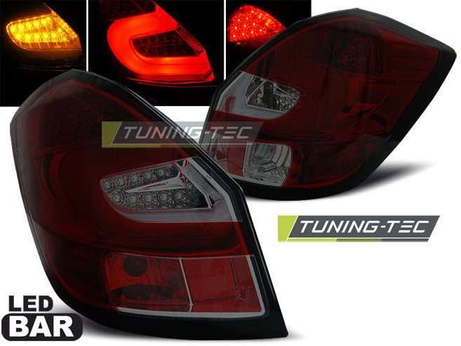 Feux arrière à LED rouges fumés compatibles avec SKODA FABIA II 07-06.14