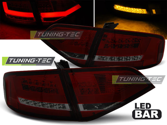 Feux arrière à LED rouge fumé compatibles avec Audi A4 B8 08-11