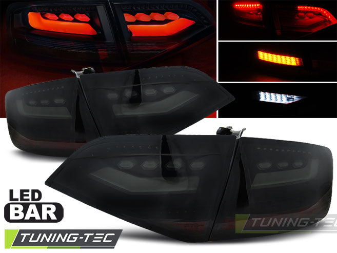 Feux arrière à LED noir fumé compatibles avec Audi A4 B8 berline 08-11
