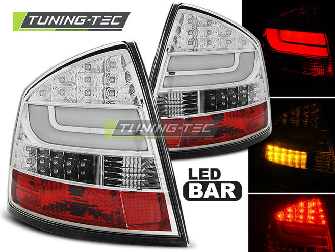Feux arrière à LED chromés compatibles avec Skoda Octavia II Berline 04-12