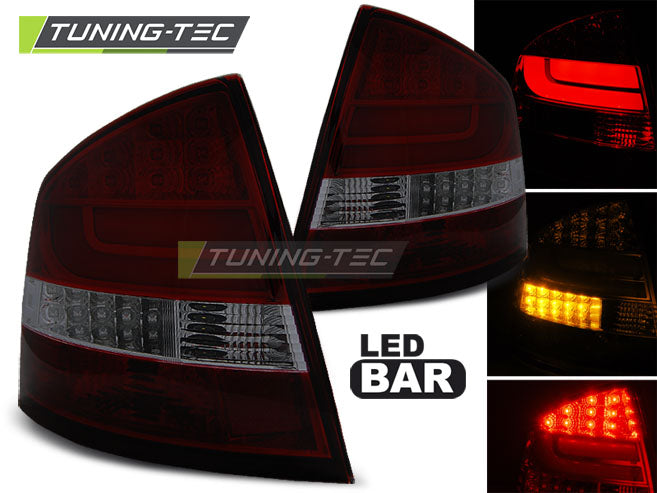 Feux arrière à LED rouges fumés compatibles avec Skoda Octavia II Berline 04-12