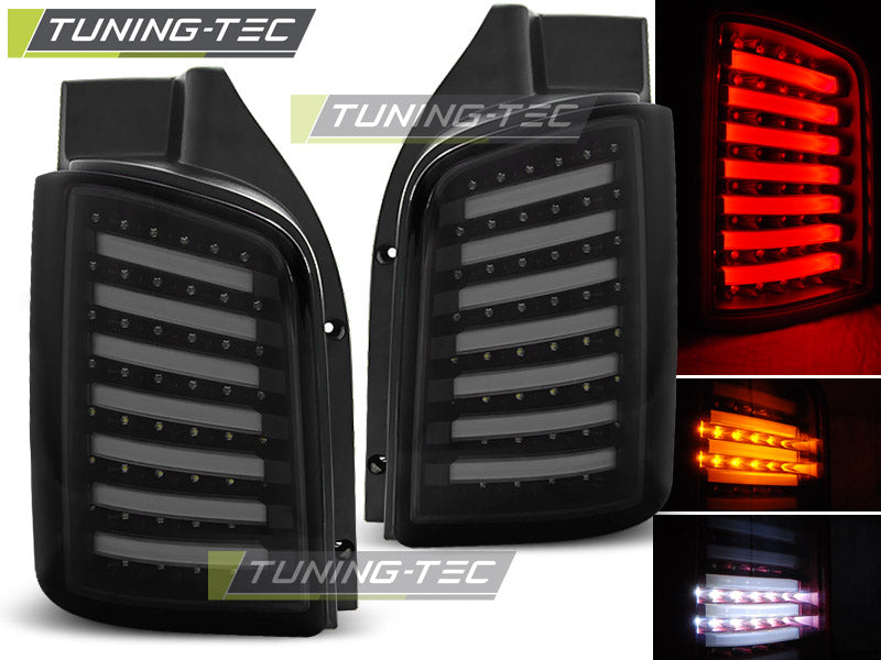 Feux arrière à LED noir fumé compatibles avec VW T5 04.03-09 / 10-15 TRANSPORTER