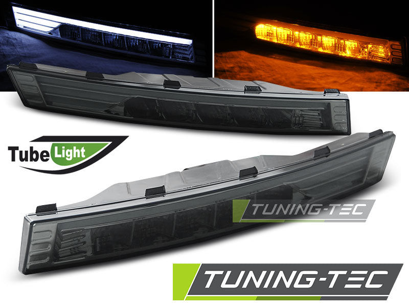 Feux de position avant à LED fumés compatibles avec VW Passat B6 04.05-09.10
