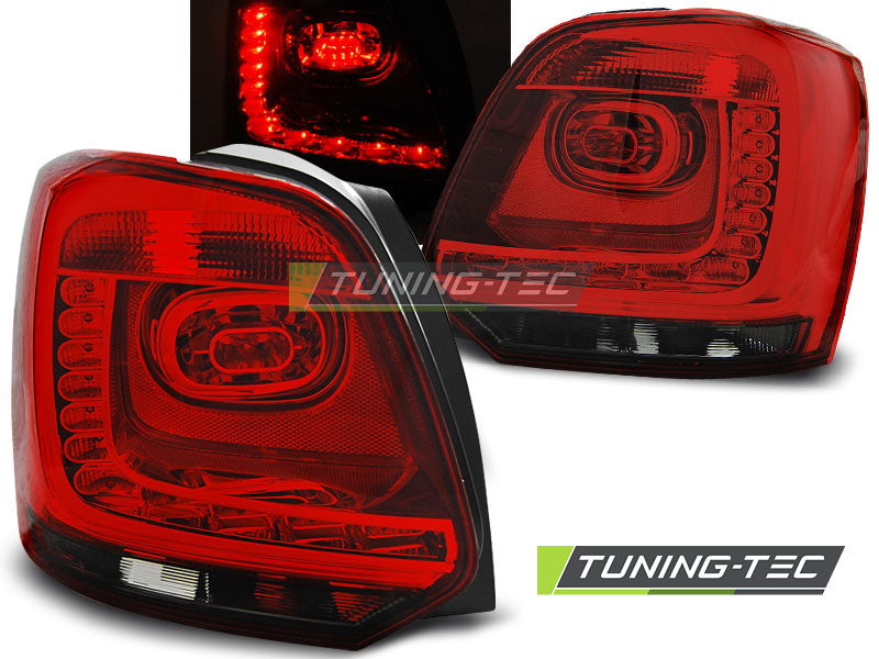 Feux arrière à LED rouge fumé compatibles avec VW Polo 09-14