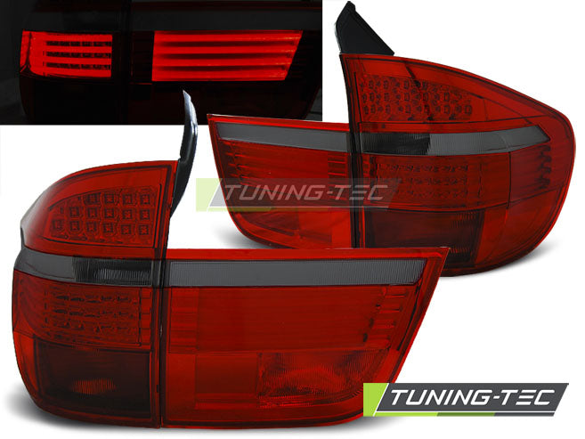Feux arrière à LED rouge fumé compatibles avec BMW X5 E70 03.07-05.10