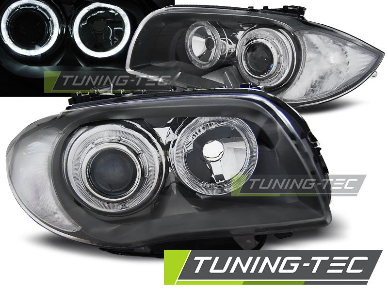 Phares Angel Eyes gris compatibles BMW Série 1 E87/E81/82/88 04-11