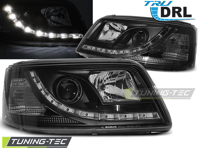Phares avec feux de jour noirs (DRL) compatibles VW T5 04.03-08.09
