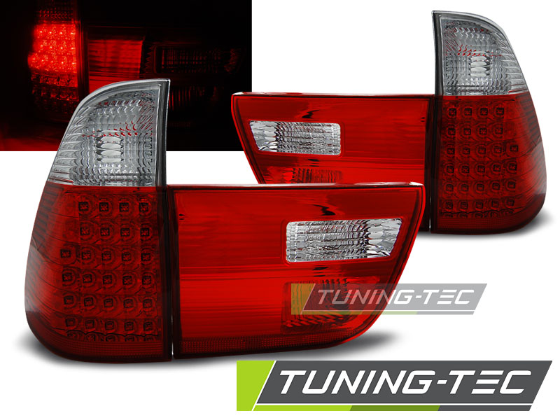 Feux arrière à LED rouge et blanc compatibles avec BMW X5 E53 09.99-06