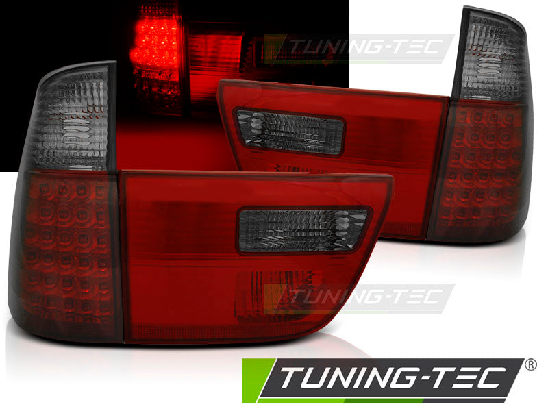 Feux arrière à LED rouge fumé compatibles avec BMW X5 E53 09.99-06