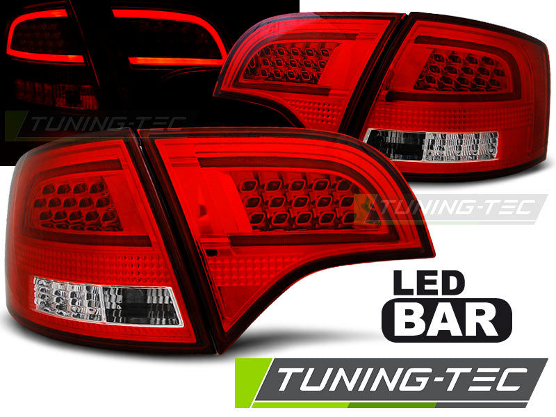 Feux arrière à LED rouges et blancs compatibles avec Audi A4 B7 (11.04-03.08) Avant