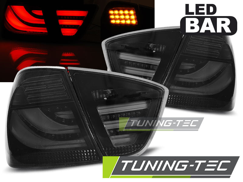 Feux arrière à LED noirs fumés compatibles BMW E90 03.05-08.08