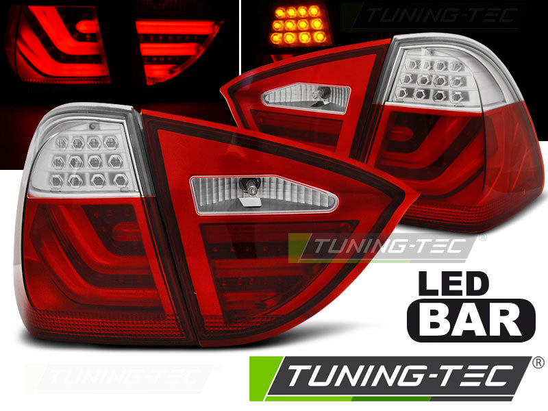 Feux arrière à LED rouges et blancs compatibles BMW E91 05-08