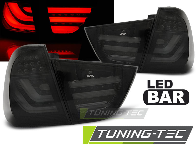 Feux arrière à LED noirs fumés compatibles BMW E91 09-11