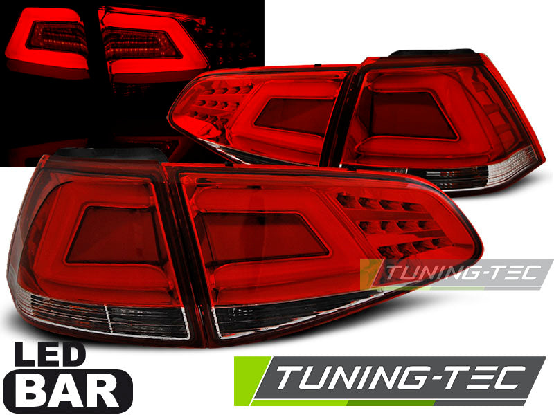 Feux arrière à LED rouges et blancs compatibles avec VW Golf 7 (2013-2017)