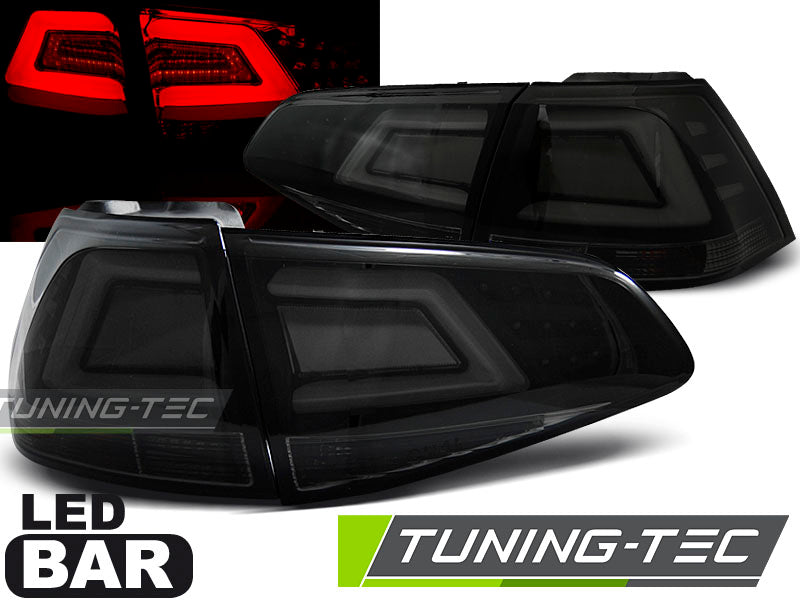 Feux arrière à LED noirs fumés compatibles avec VW Golf 7 13-17