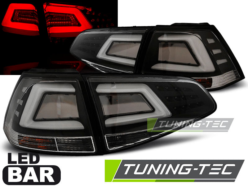 Feux arrière à LED noirs compatibles avec VW Golf 7 13-17