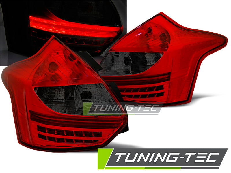 FORD FOCUS 3 11- 10.14 HAYON ROUGE FUMÉE LED