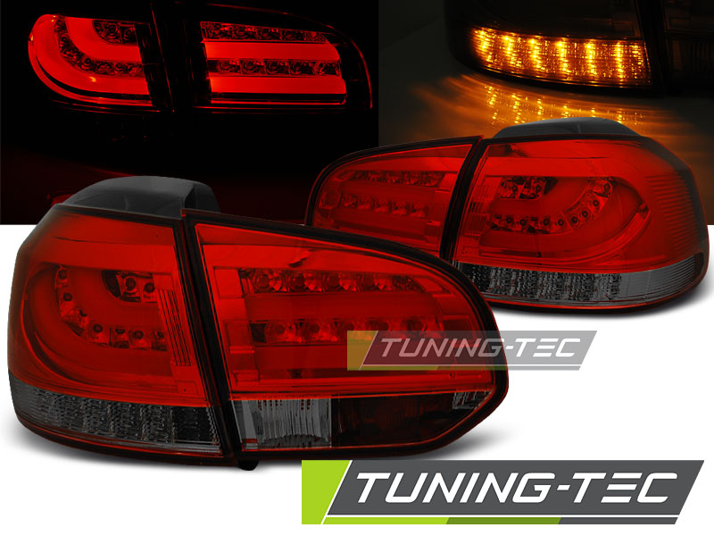 Feux arrière à LED rouges fumés compatibles avec VW Golf 6 10.08-12