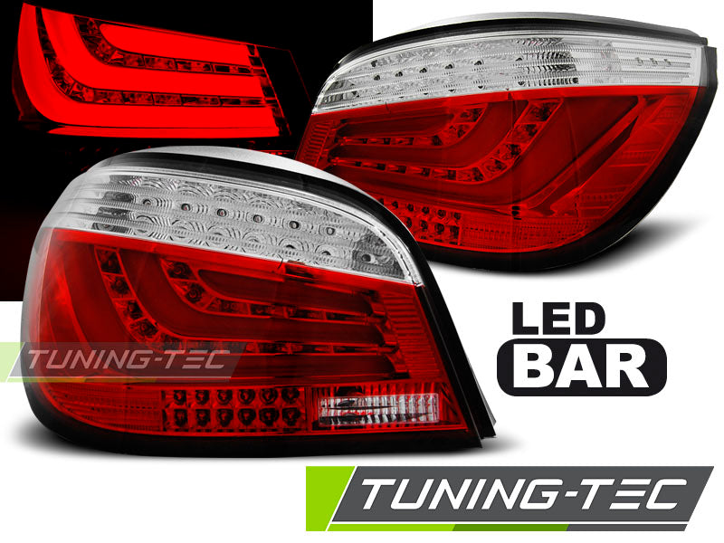 Feux arrière à LED rouges et blancs compatibles avec BMW E60 03.07-12.09