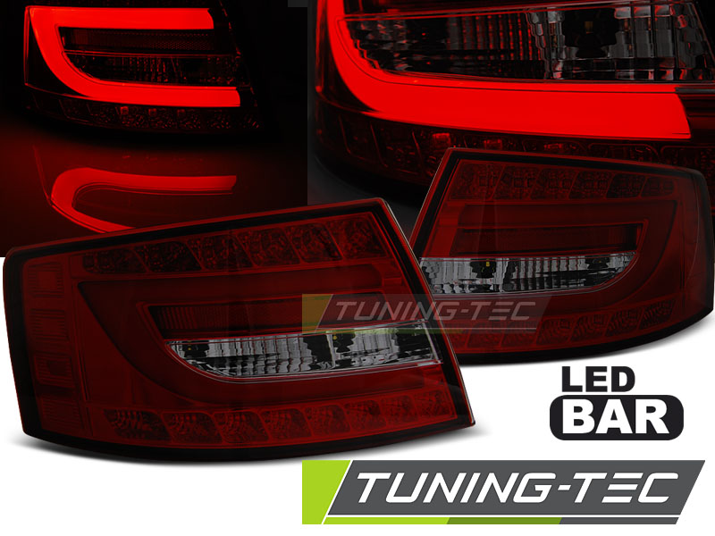 Feux arrière à LED rouge fumé compatibles avec Audi A6 C6 Berline 04.04-08 6 broches