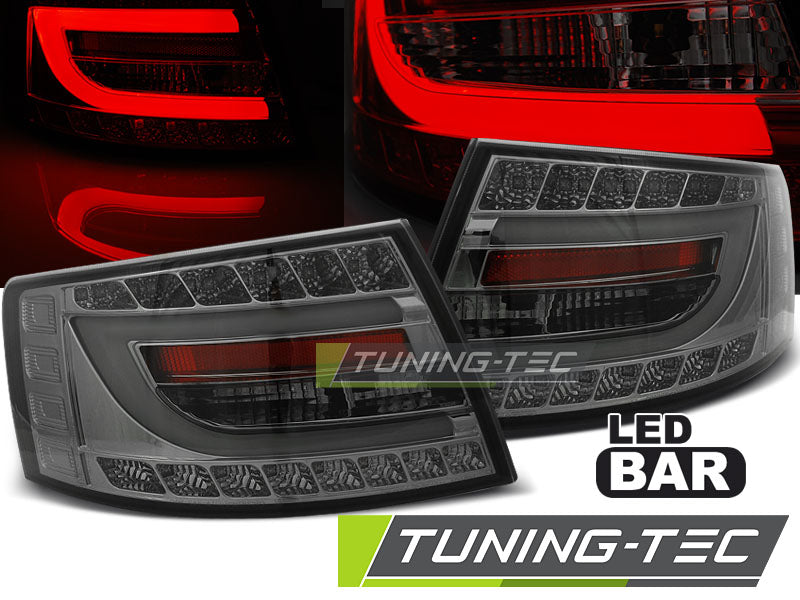 Feux arrière à LED fumés compatibles avec Audi A6 C6 Berline 04.04-08 6 broches