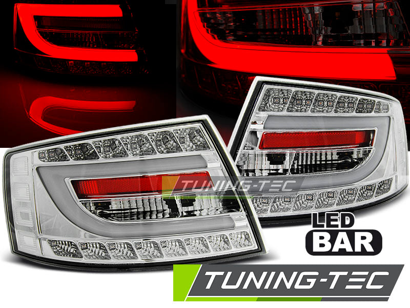 Feux arrière à LED chromés compatibles avec Audi A6 C6 Berline 04.04-08 7 broches