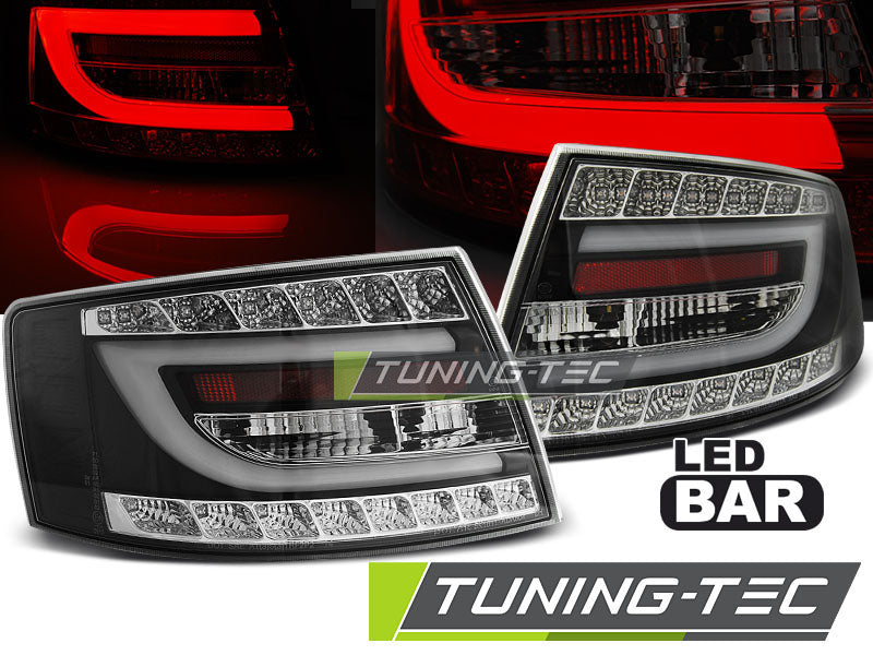 Feux arrière à LED noirs compatibles avec Audi A6 C6 Berline 04.04-08 7 broches