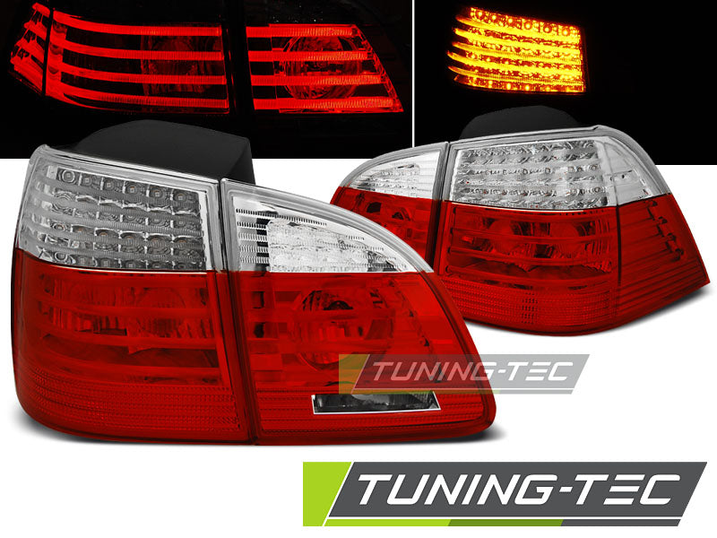 Feux arrière à LED rouge et blanc compatibles avec BMW E61 Touring 04-07