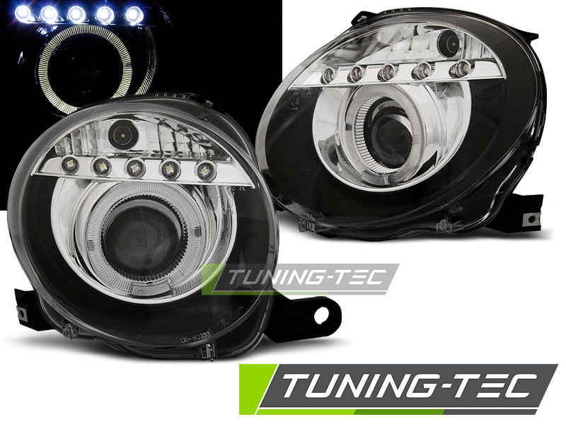 FIAT 500 07-15 PROJEKTEUR NOIR LED