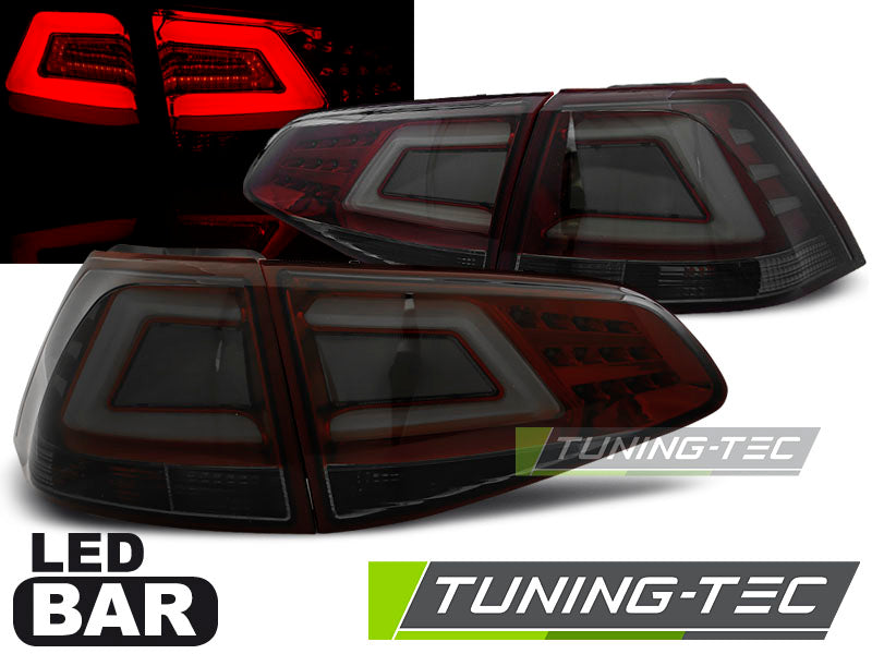 Feux arrière à LED rouges fumés compatibles avec VW Golf 7 13-17