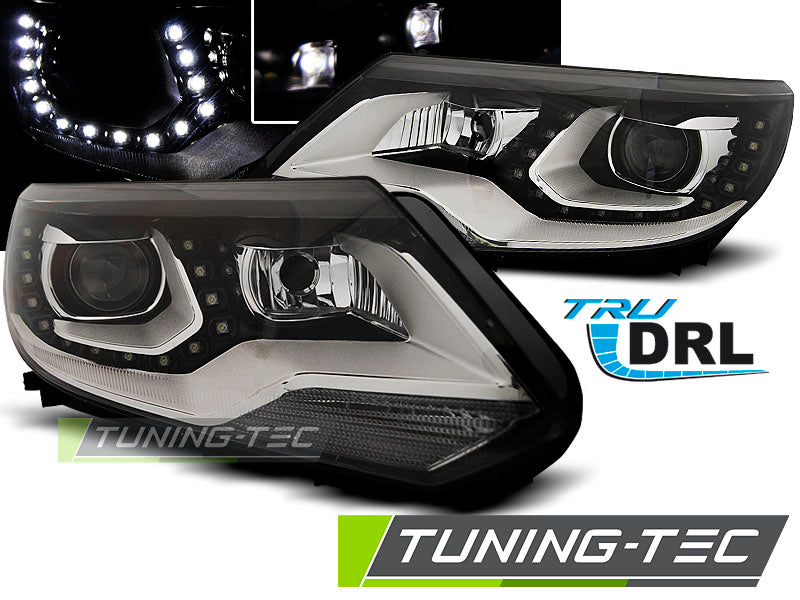 Phares avec feux de jour noirs (DRL) compatibles avec VW Tiguan 2011 - 12.2015