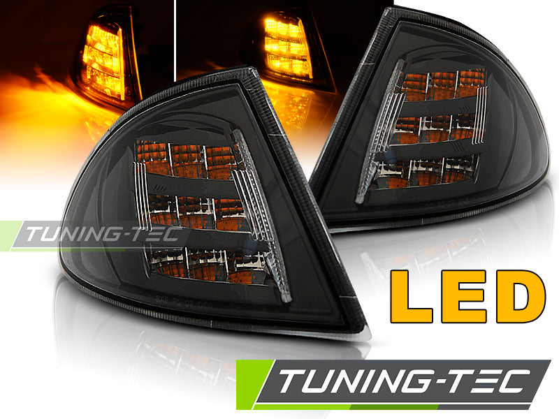 Feux de direction avant à LED noirs compatibles BMW E46 05.98-08.01