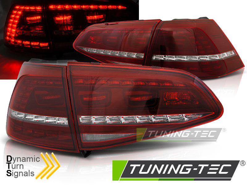 Feux arrière à LED sport rouge et blanc séquentiels compatibles avec VW Golf 7 13-17