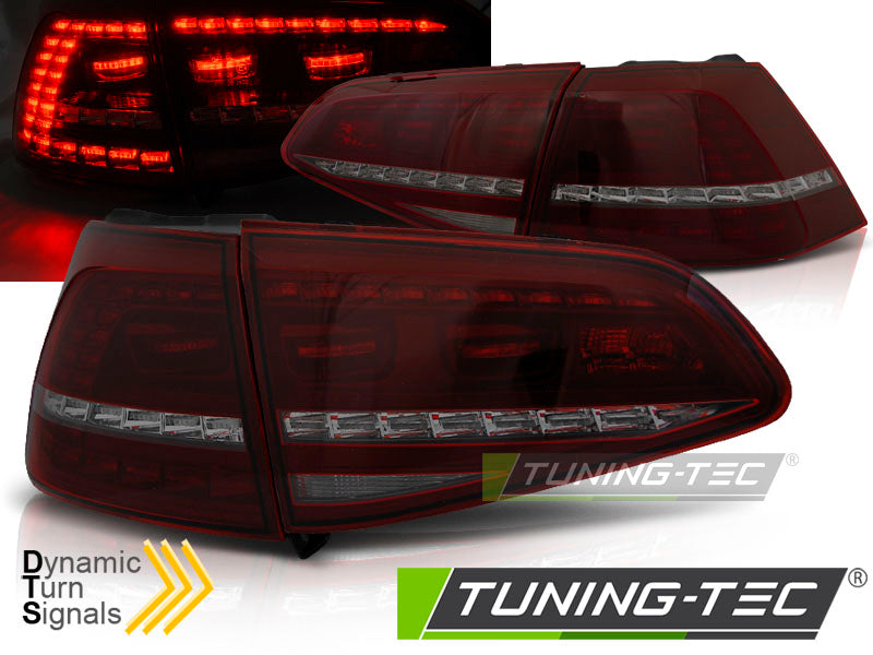 Feux arrière à LED sport rouge fumé SEQ compatibles avec VW Golf 7 13-17