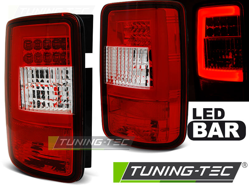 Feux arrière à LED rouges et blancs compatibles avec VW Caddy 03-03.14
