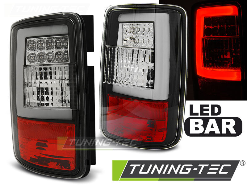 Feux arrière à LED noirs compatibles avec VW Caddy 03-03.14