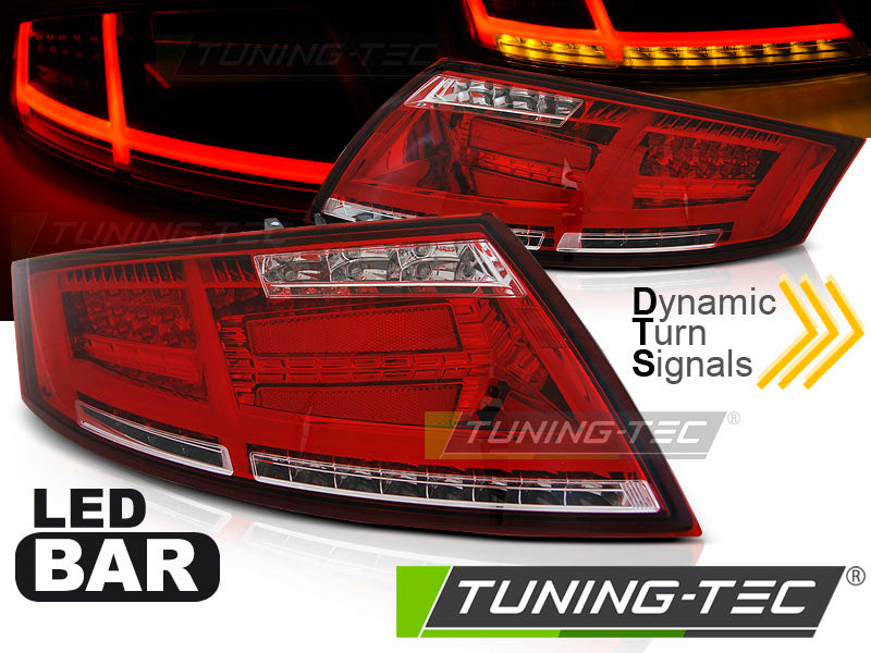 Feux arrière à LED rouges et blancs compatibles avec Audi TT 04.06-02.14