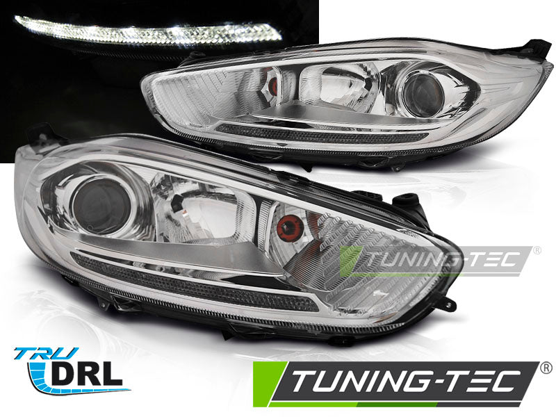 Feux de jour à LED chromés pour Ford Fiesta MK7 (2013-2016)