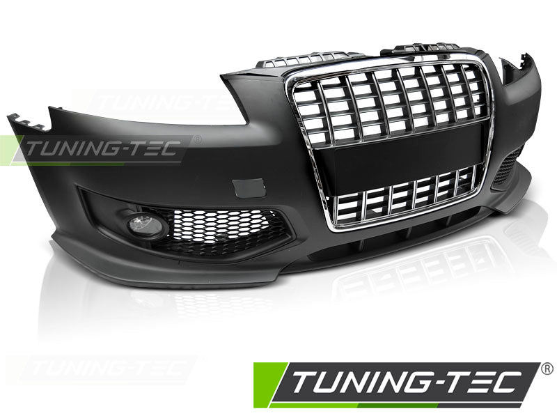 Pare-chocs avant sport chromé noir compatible avec Audi A3 06.05-04.08