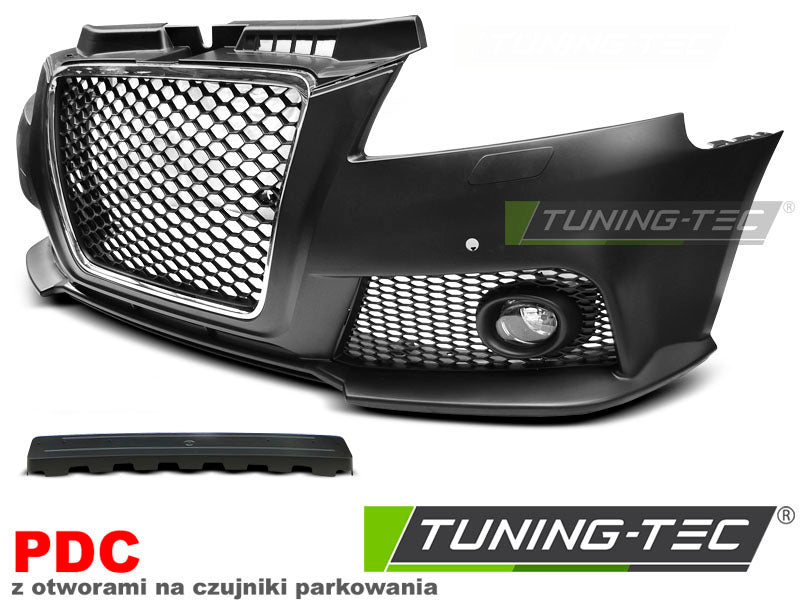 Pare-chocs avant sport chromé noir PDC compatible avec Audi A3 08-12