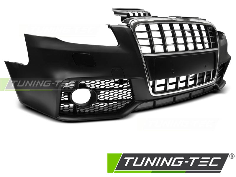 Pare-chocs avant sport chromé noir compatible avec Audi A4 04-08