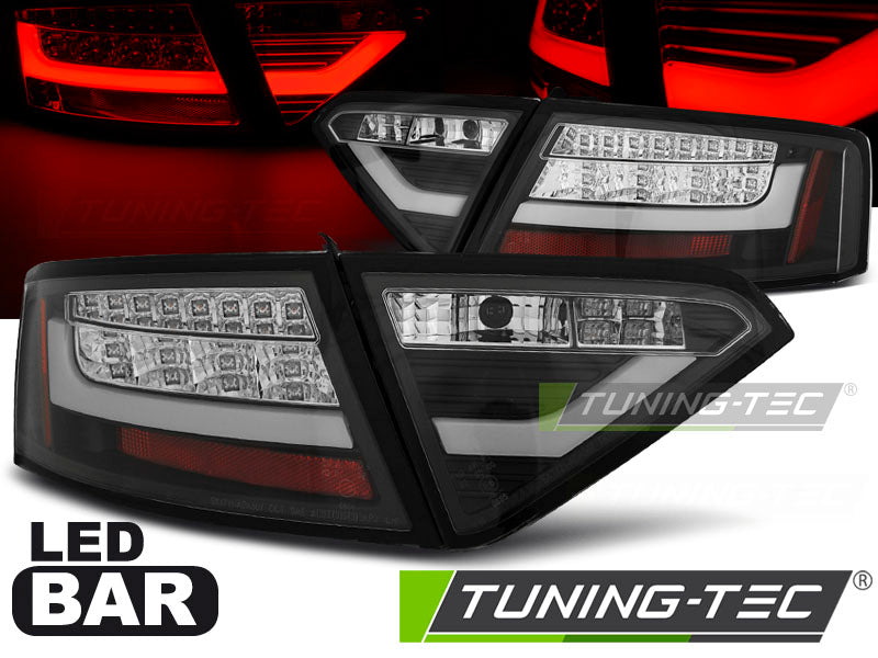 Feux arrière à LED noirs compatibles avec Audi A5 07-06.11