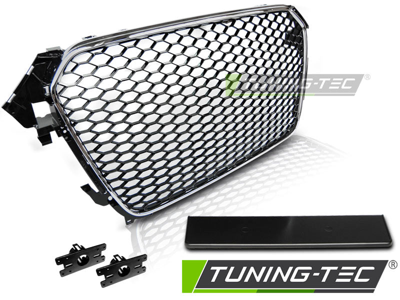 CALANDRE SPORT CHROMÉE NOIRE compatible AUDI A4 (B8) 11.11-15