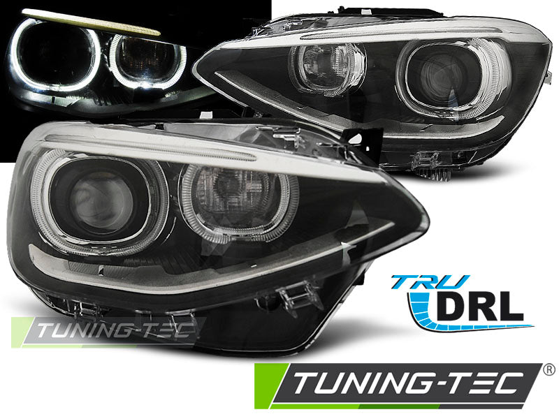 Phares avec feux de jour noirs (DRL) compatibles BMW F20/21 (2011-2012)