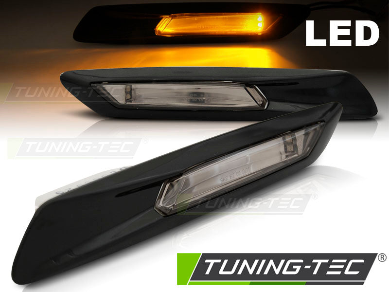 Clignotant latéral à LED noir brillant compatible BMW F10/F11 10-13