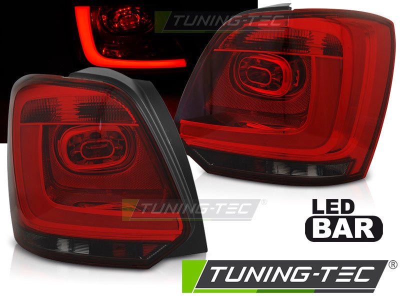 Feux arrière à LED rouges fumés compatibles VW Polo 09-14