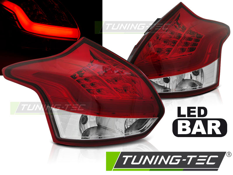 Barre LED rouge et blanche pour Ford Focus 3 (11-10.14) à hayon