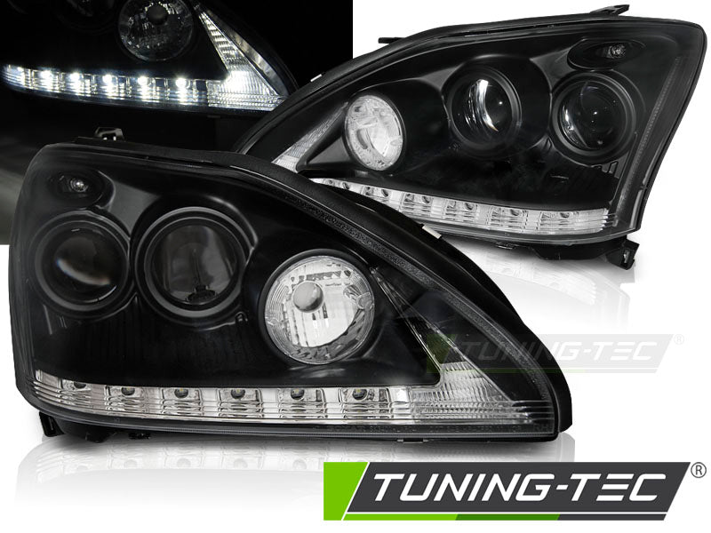 Feu tubulaire noir pour Lexus RX 330/350 (2003-2008).