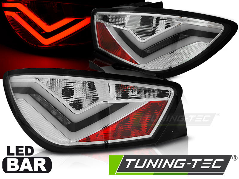 Feux arrière à LED chromés compatibles avec SEAT IBIZA 6J 3D 06.08-12